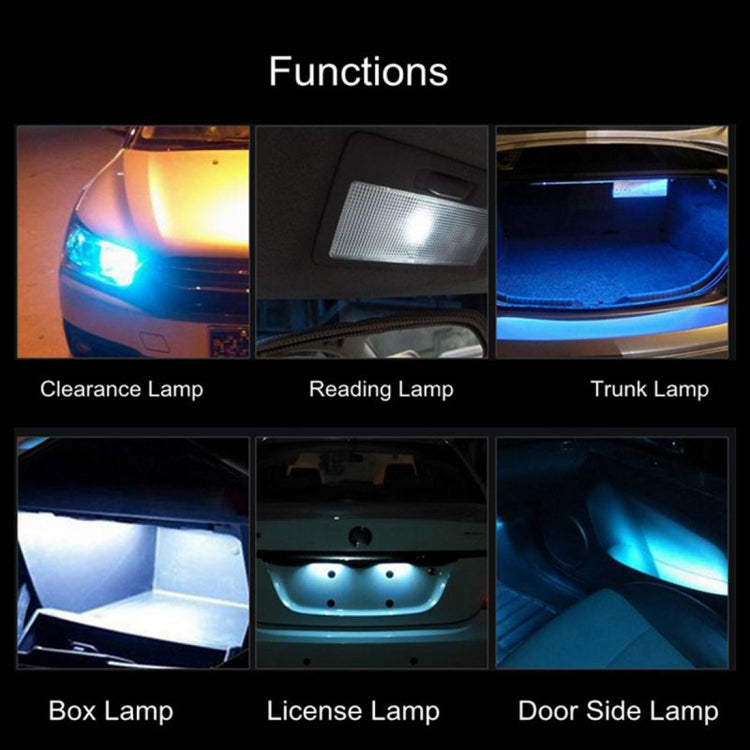 10 PCS T10 1.5W 90LM Car Clearance Light Marker Light, DC 12V(White Light)