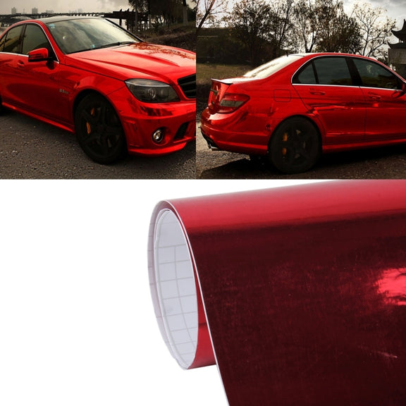1.52m �� 0.5m Electroplating Car Auto Body Decals Sticker Self-Adhesive Side Truck Vinyl Graphics(Red)
