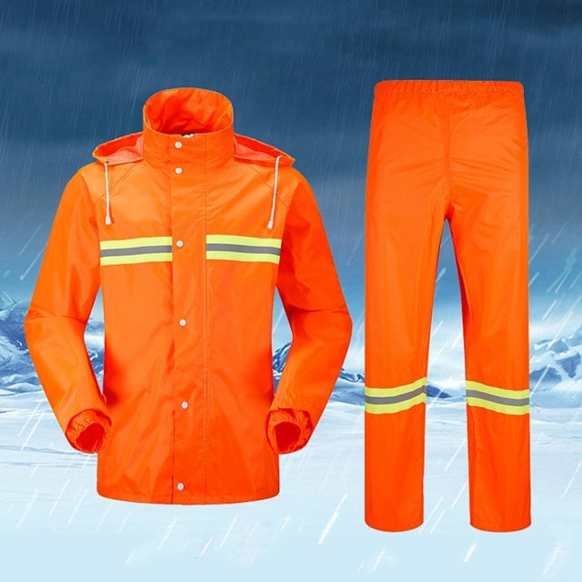 Adult Split Reflective Raincoats Rain Pants Cleaners Water-resistant Clothes Labor Insurance Safety Sanitation Suits, Size: M