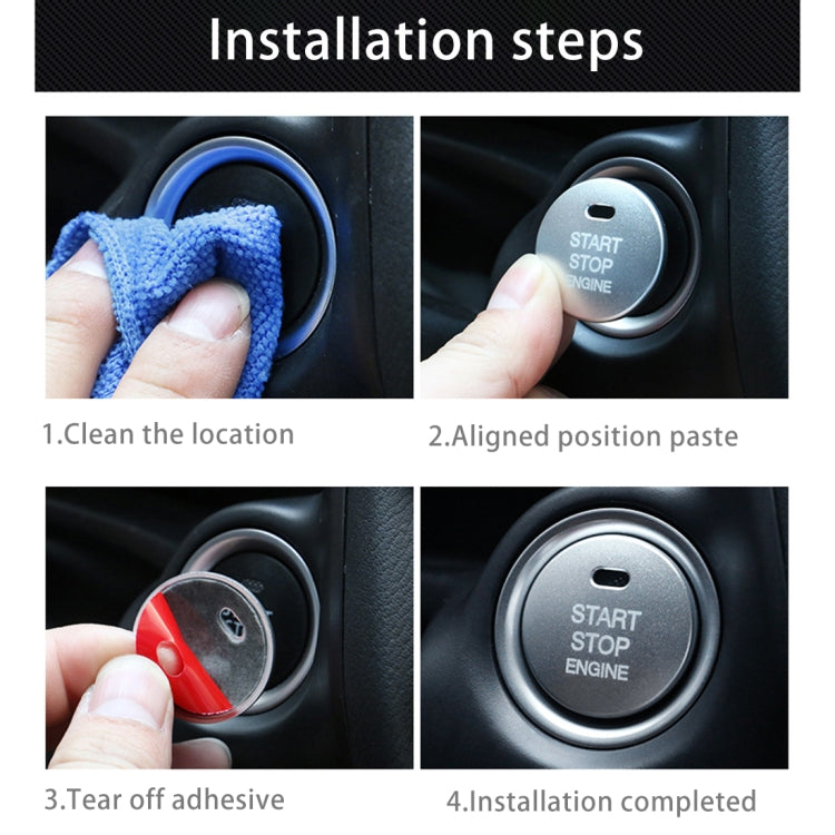 3D Aluminum Alloy Engine Start Stop Push Button Cover Trim Decorative Sticker for Mazda CX4 / CX5 / Axela / ATENZA(Blue)