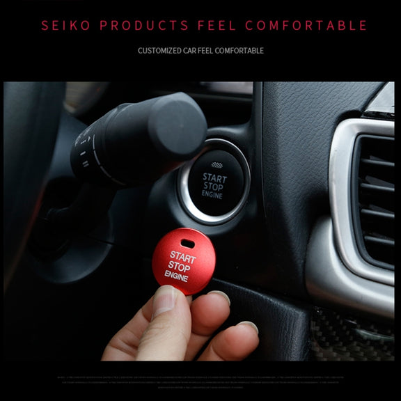 3D Aluminum Alloy Engine Start Stop Push Button Cover Trim Decorative Sticker for Mazda CX4 / CX5 / Axela / ATENZA(Blue)