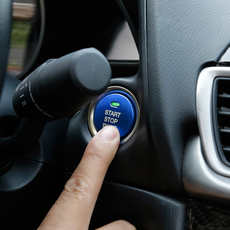 3D Aluminum Alloy Engine Start Stop Push Button Cover Trim Decorative Sticker for Mazda CX4 / CX5 / Axela / ATENZA(Blue)