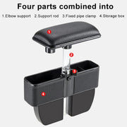 Universal Car Multi-functional Console Side Pocket Seat Gap Side Storage Box with Elbow Support Pad(Black)