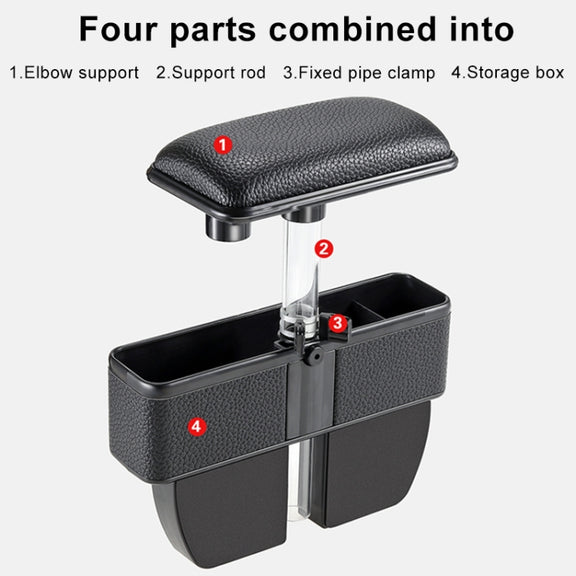 Universal Car Multi-functional Console Side Pocket Seat Gap Side Storage Box with Elbow Support Pad(Black)