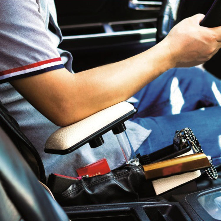 Universal Car Multi-functional Console Side Pocket Seat Gap Side Storage Box with Elbow Support Pad (Beige)