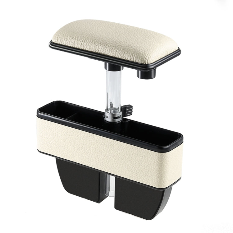 Universal Car Multi-functional Console Side Pocket Seat Gap Side Storage Box with Elbow Support Pad (Beige)