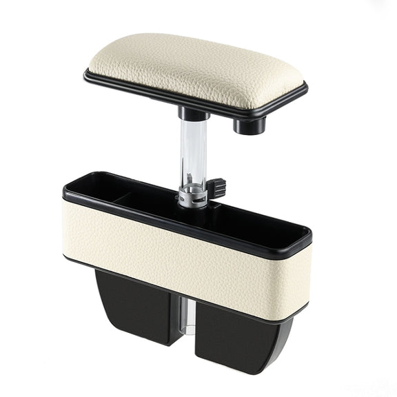 Universal Car Multi-functional Console Side Pocket Seat Gap Side Storage Box with Elbow Support Pad (Beige)