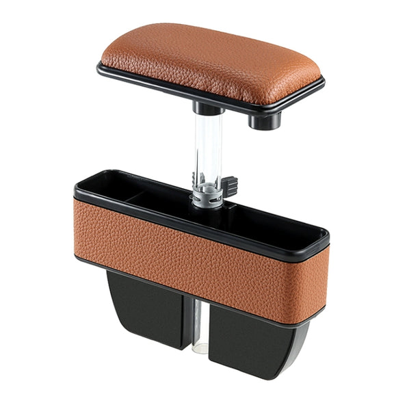 Universal Car Multi-functional Console Side Pocket Seat Gap Side Storage Box with Elbow Support Pad (Brown)