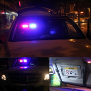 High qulaity DC 12V,9W LED Water-resistant Car Sunshade Red Light And Blue Light Warning Lights Strobe Emergency Lights Flashing Light with 12 Kinds Flash Patterns