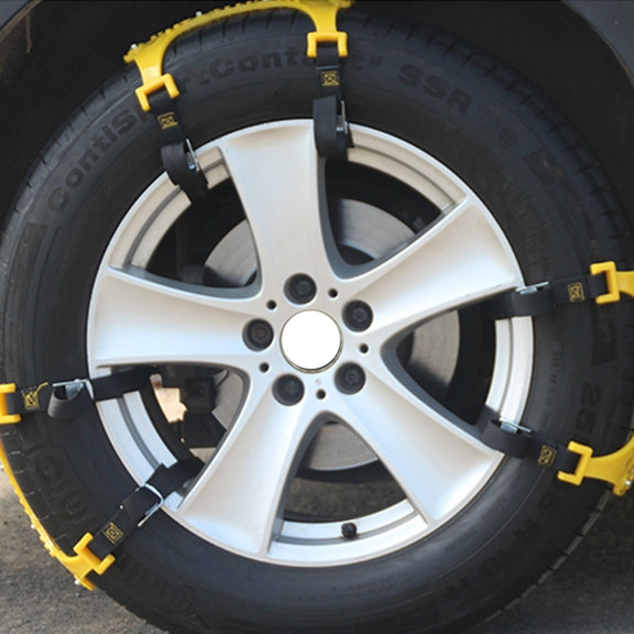 6 PCS Car Snow Tire Anti-skid Chains Yellow Chains For Family Car