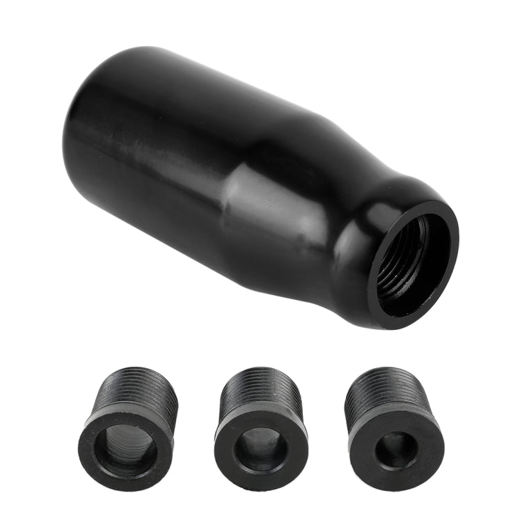 Universal Car Modified Gear Shift Knob Solid Color Smooth Auto Transmission Shift Lever Knob with Three Rubber Covers(Black)