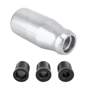 Universal Car Modified Gear Shift Knob Solid Color Smooth Auto Transmission Shift Lever Knob with Three Rubber Covers(Silver)