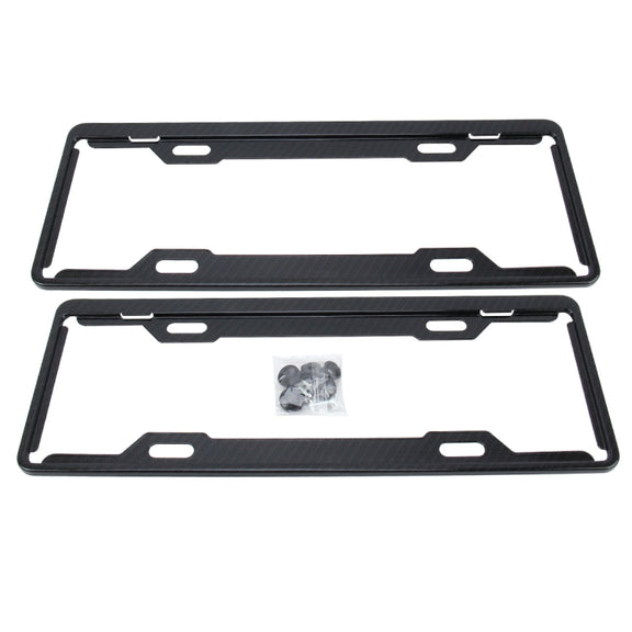 2 PCS Carbon Lead License Plate Frame Simple and Beautiful Car License Plate Frame Holder Universal License Plate Holder(Black)
