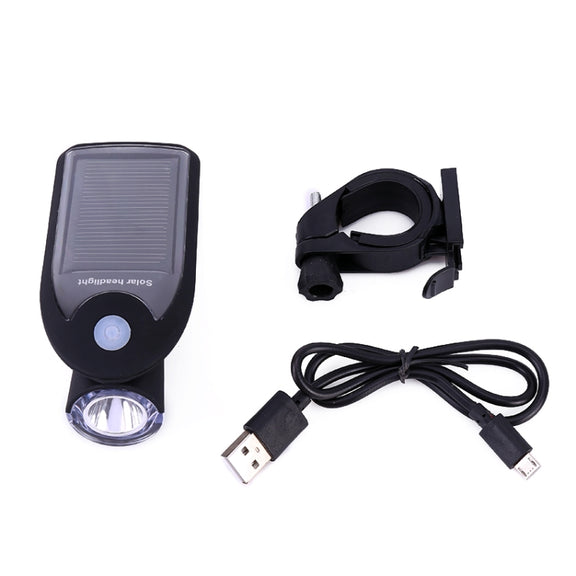 3W 240LM USB Solar Energy Motorcycle / Bicycle Front Light (Black)
