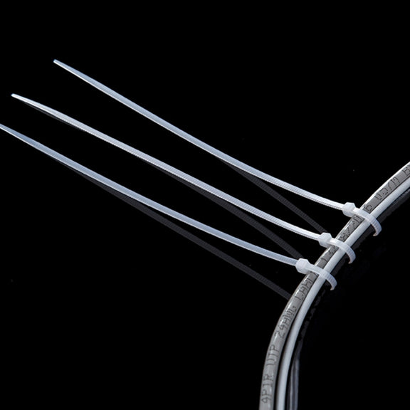 100pcs /Pack 8mm*200mm Nylon Cable Ties(White)