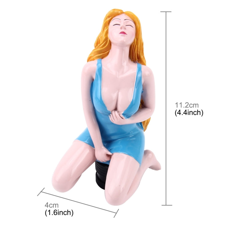 Universal Sexy Beauty Shape ABS Manual or Automatic Gear Shift Knob  with Three Rubber Covers Fit for All Car(Blue)