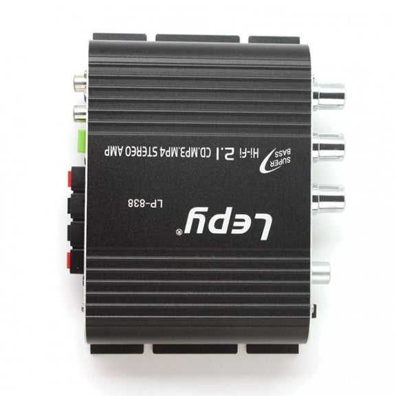 Car 2.1CH HIFI Subwoofer Amplifier Audio, Support MP3(Black)
