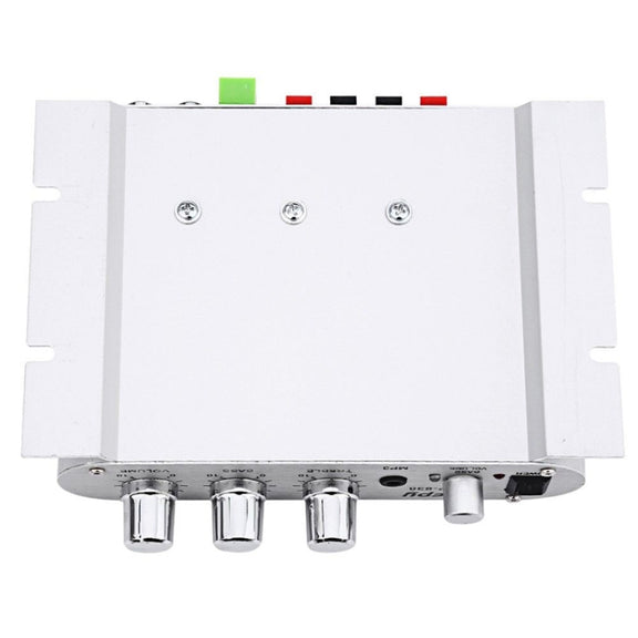 Car 2.1CH HIFI Subwoofer Amplifier Audio, Support MP3(Silver)