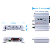 Car 2.1CH HIFI Subwoofer Amplifier Audio, Support MP3(Silver)