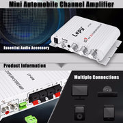 Car 2.1CH HIFI Subwoofer Amplifier Audio, Support MP3(Silver)