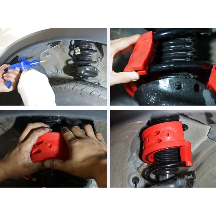 2pcs Car Auto F Type Shock Absorber Spring Bumper Power Cushion Buffer, Spring Spacing: 12mm, Spring Thickness: 15mm, Spring Diameter: 120mm(Red)