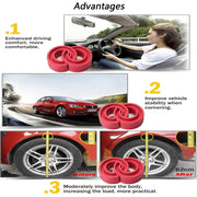 2pcs Car Auto F Type Shock Absorber Spring Bumper Power Cushion Buffer, Spring Spacing: 12mm, Spring Thickness: 15mm, Spring Diameter: 120mm(Red)
