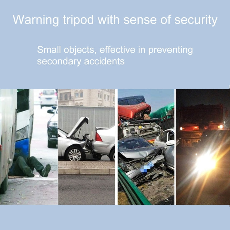 Practical Car Triangle Emergency Warning Sign Foldtable Reflective Safety Roadside Lighting Stop Sign Tripod Warning Tripod