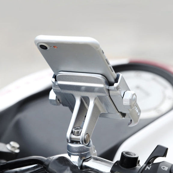 Motorcycle Handlebar Aluminum Alloy Phone Bracket, Suitable for 4-6 inch Device(Black)