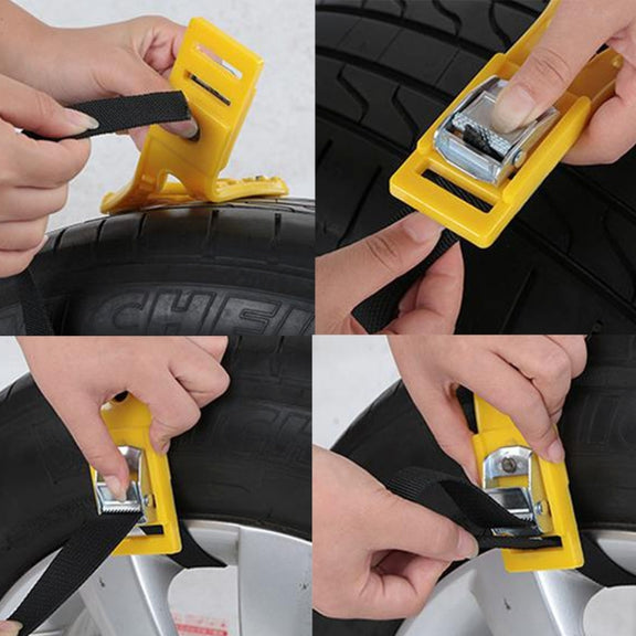 8PCS Car Snow Tire Anti-skid Chains For Family Car(Black)