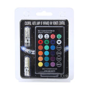 2 PCS T10 2W Auto Flash Strobe Fade Smooth Remote Controlled Colorful LED Clearance Decorative Light, DC 12V