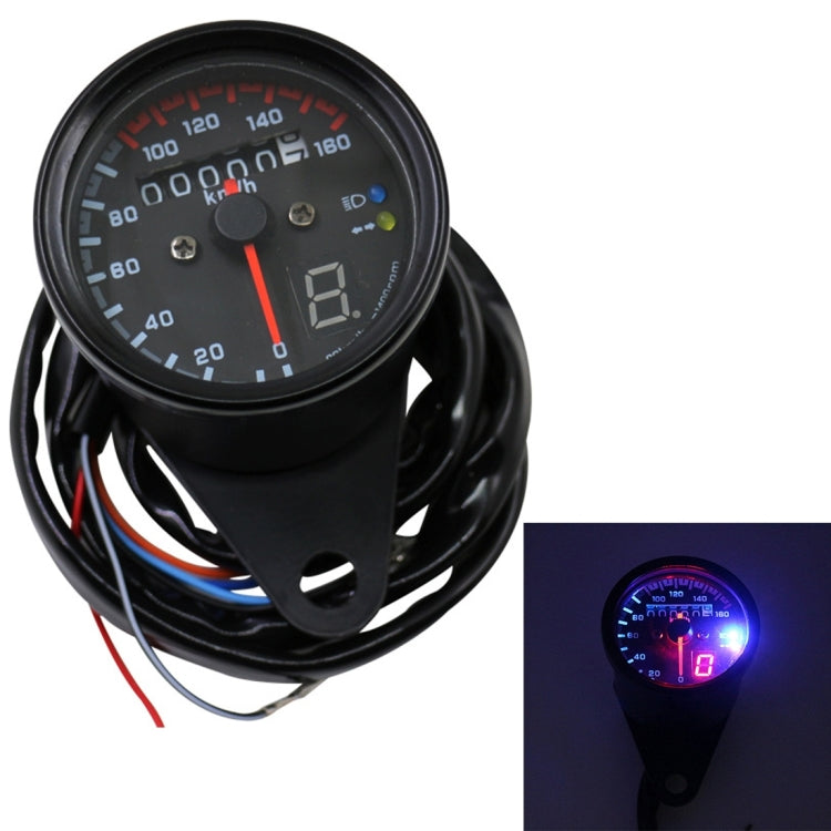 3 in 1 Universal Water-resistant Motorcycle LED Backlight Odometer Speedometer Gearmeter, DC 12V