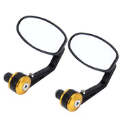 2 PCS Motorcycle Universal ABS Shell Holder Oval Shape Rear VIew Mirror