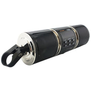 Motorcycle Water-resistant Aluminum Shell Bluetooth Handle Stereo Speaker, Support BT/MP3/FM/TF(Black)