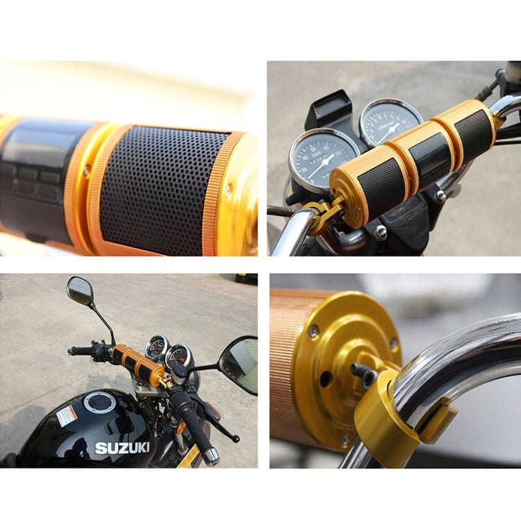 Motorcycle Water-resistant Aluminum Shell Bluetooth Handle Stereo Speaker, Support BT/MP3/FM/TF(Gold)