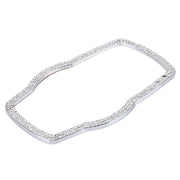 Car Aluminum Steering Wheel Decoration Ring with Diamonds For BMW(Silver)