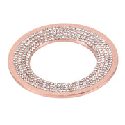 Car Aluminum Steering Wheel Decoration Ring with Diamonds For Volkswagen(Pink)