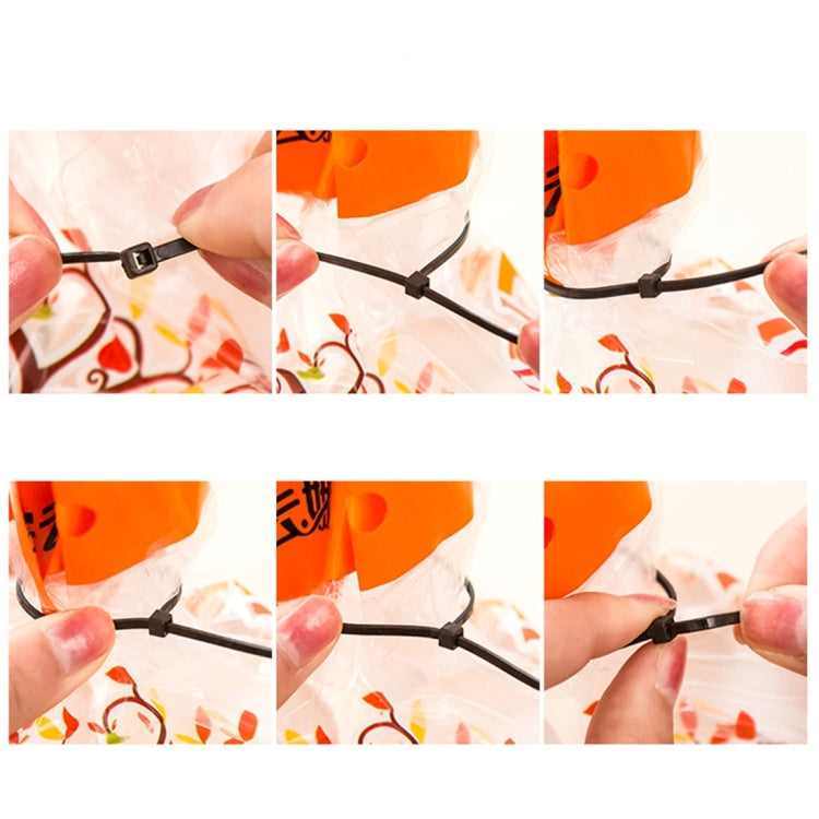 500 PCS 5mm*250mm Nylon Cable Ties(White)
