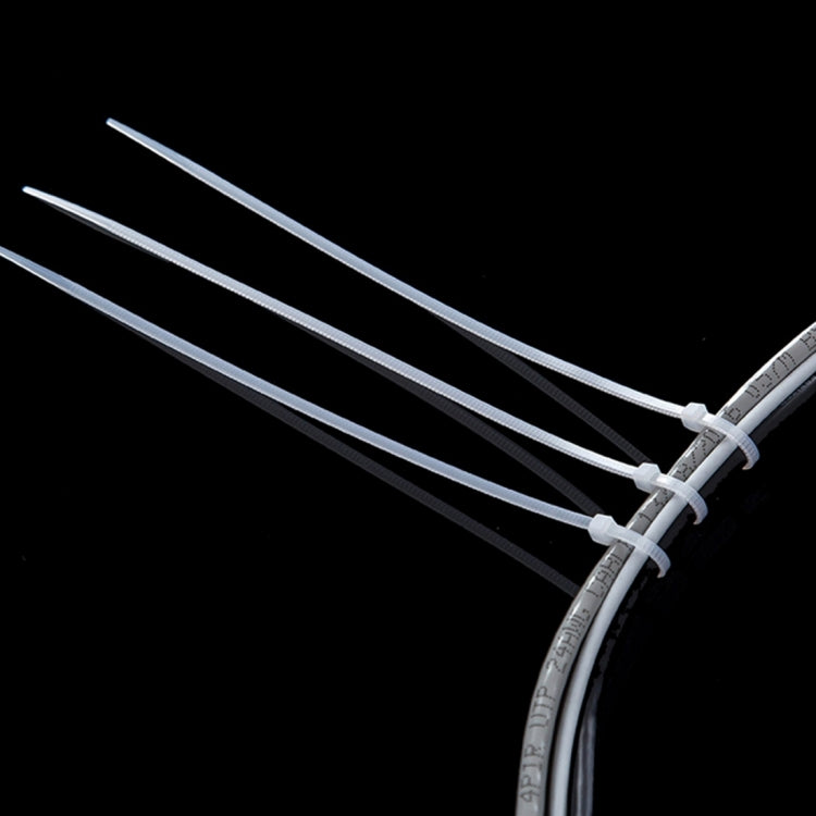 500 PCS 5mm*250mm Nylon Cable Ties(White)