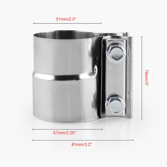 2.0 inch Car Turbo Exhaust Downpipe Stainless Steel Lap Joint Band Clamp