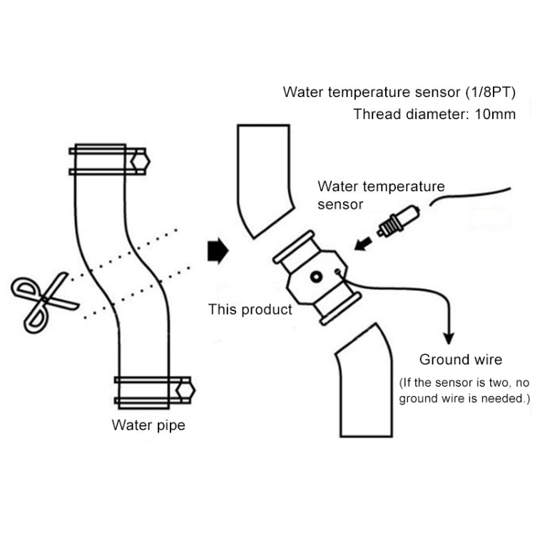 Car Water Temperature Meter Temperature Gauge Joint Pipe Radiator Sensor Adaptor Clamps for Honda, Size: 28mm