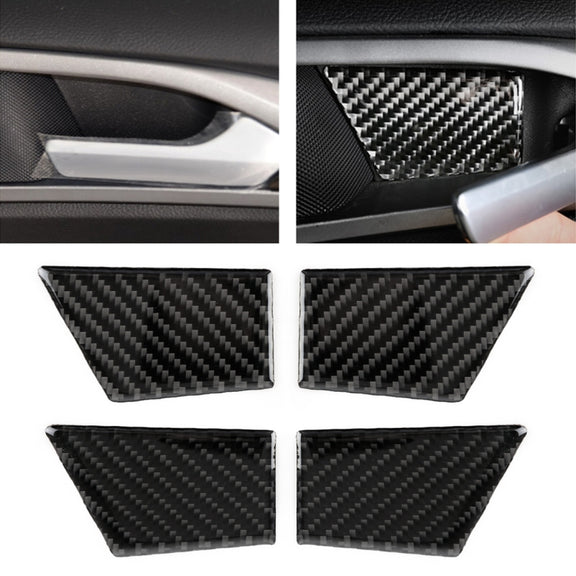 4 PCS Car Carbon Fiber Door Inner Handle Wrist Panel Decorative Sticker for Ford New Mondeo 2013-2019