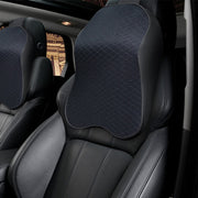 Four Seasons Breathable Memory Foam Car Neck Pillow Polyester Headrest (Black)