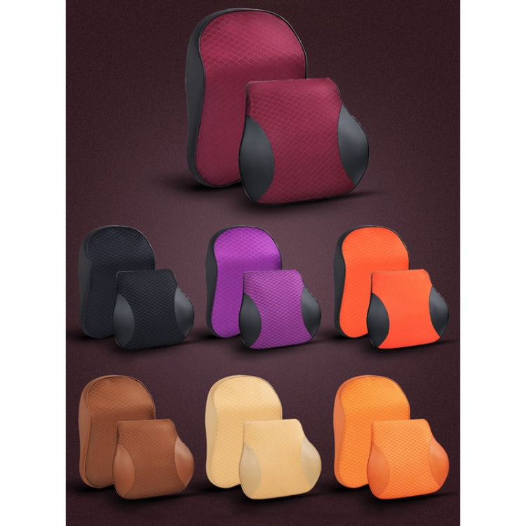 Four Seasons Breathable Memory Foam Car Neck Pillow Polyester Headrest (Red)