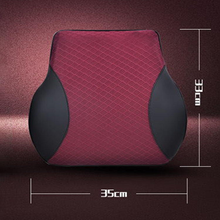 Four Seasons Breathable Memory Foam Car Lumbar Pillow Polyester Pillow (Red)
