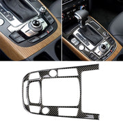 Car Carbon Fiber Gear Position Panel Decorative Sticker for Audi 2010-2018 Q5 / 2009-2016 A4L / 2009-2016 A5, Left Drive