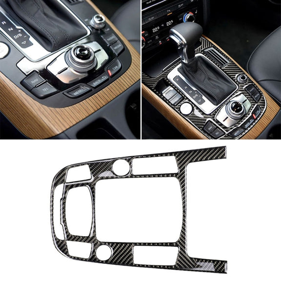 Car Carbon Fiber Gear Position Panel Decorative Sticker for Audi 2010-2018 Q5 / 2009-2016 A4L / 2009-2016 A5, Left Drive