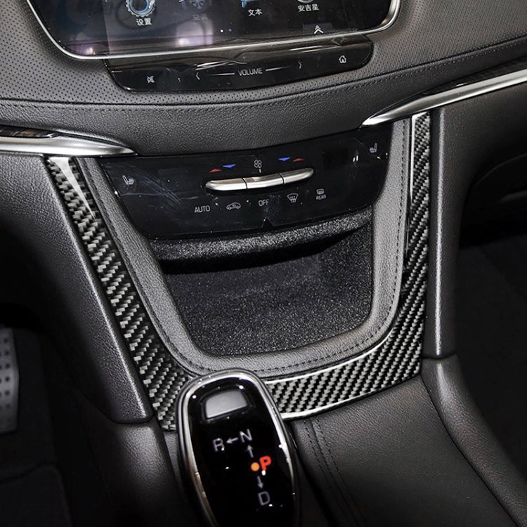 Car Carbon Fiber Central Control U Shape Frame Decorative Sticker for Cadillac XT5 2016-2017