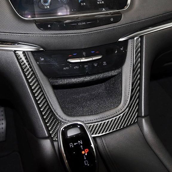 Car Carbon Fiber Central Control U Shape Frame Decorative Sticker for Cadillac XT5 2016-2017
