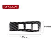 Car Carbon Fiber Headlight Switch Frame Decorative Sticker for Cadillac XT5 2016-2017, Low Version, Left Drive