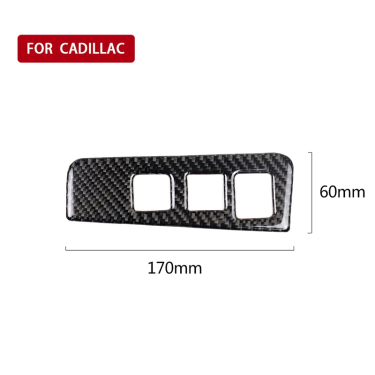 Car Carbon Fiber Headlight Switch Frame Decorative Sticker for Cadillac XT5 2016-2017, Low Version, Left Drive